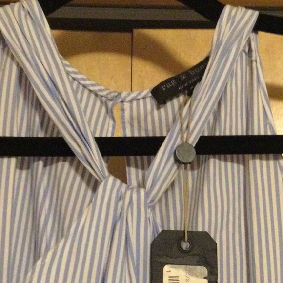 RAG&BONE BBY BLU STRP L/S COLLINGWOOD DRESS - Picture 9 of 11